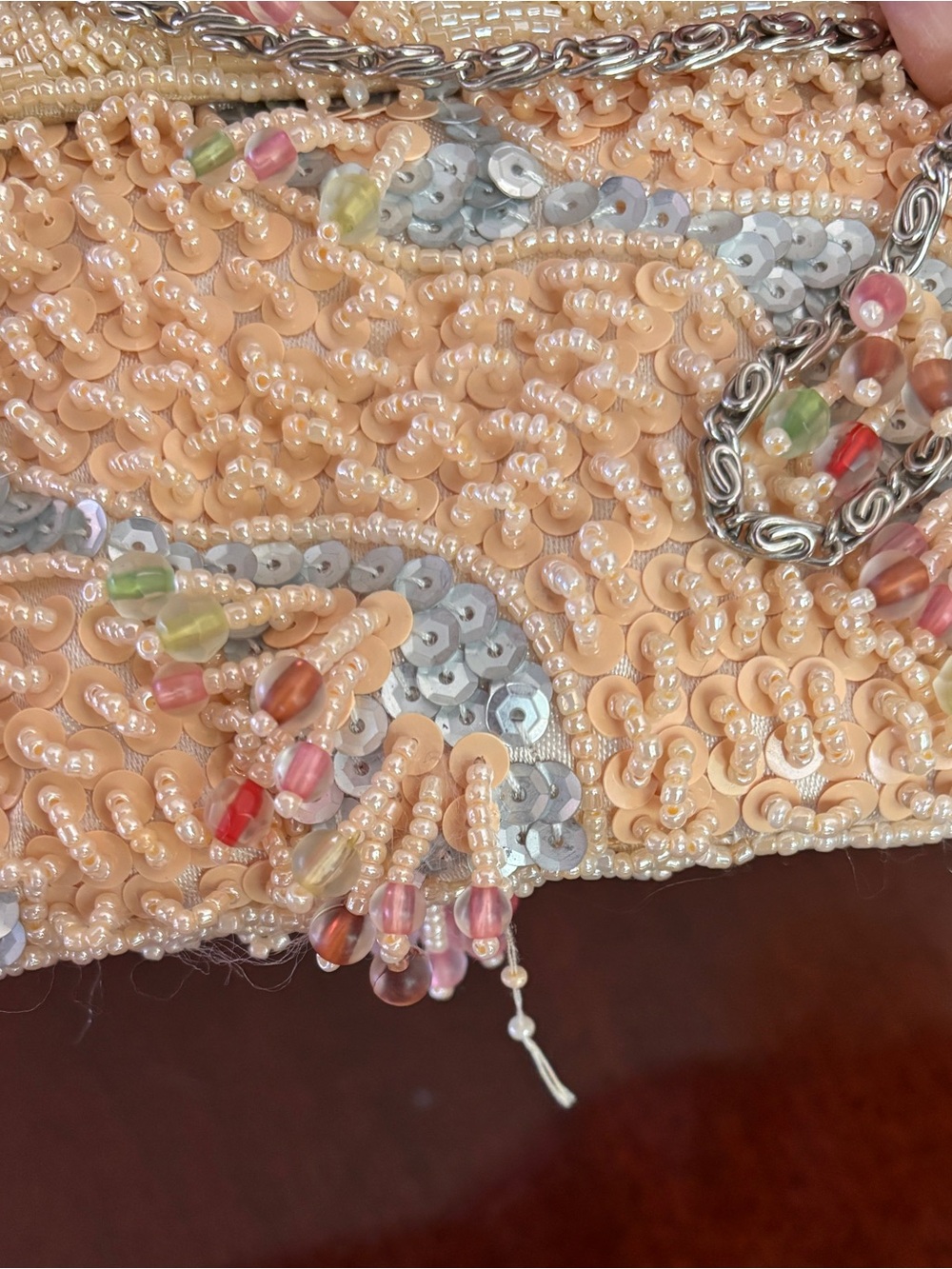 Vintage Beaded Evening Bag Clutch Purse Multi Color Sequins - Picture 17 of 17